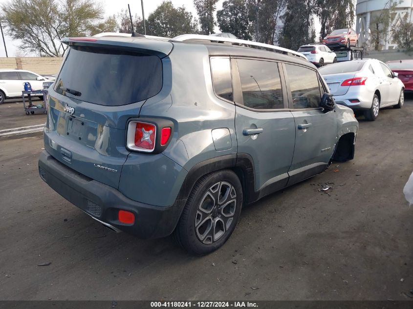 2018 Jeep Renegade Limited Fwd VIN: ZACCJADB4JPH77062 Lot: 41180241