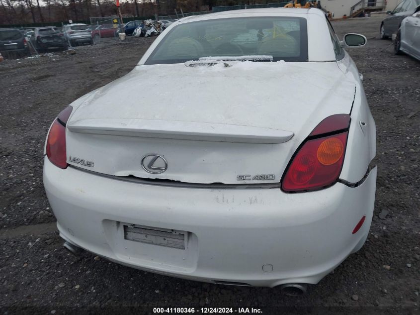 2002 Lexus Sc 430 VIN: JTHFN48YX20034736 Lot: 41180346