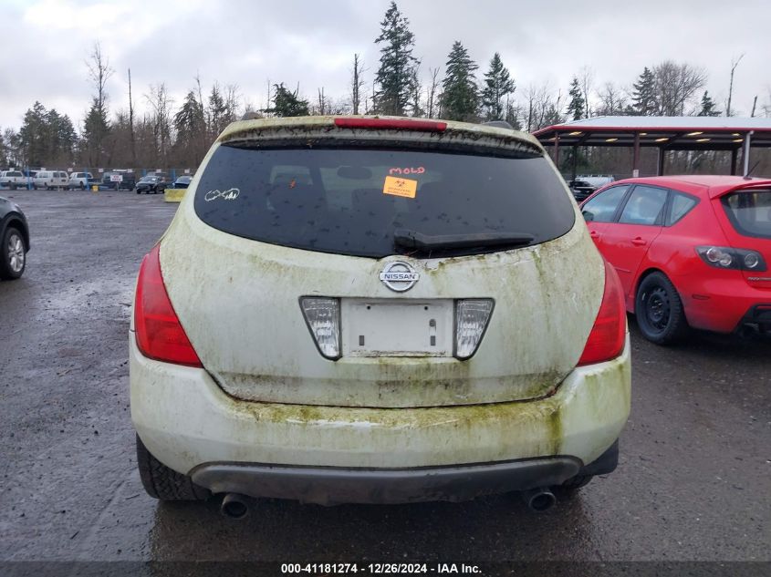 2004 Nissan Murano Se VIN: JN8AZ08W04W324169 Lot: 41181274