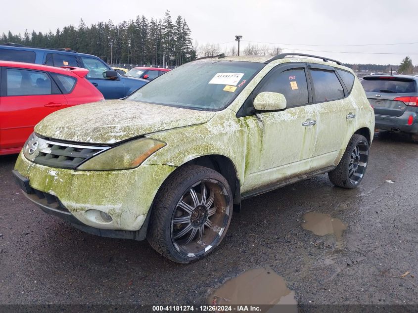 2004 Nissan Murano Se VIN: JN8AZ08W04W324169 Lot: 41181274