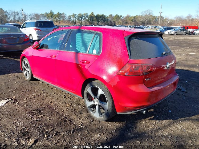 2017 Volkswagen Golf Gti Autobahn 4-Door/S 4-Door/Se 4-Door/Sport 4-Door VIN: 3VW5T7AU5HM040328 Lot: 41184574