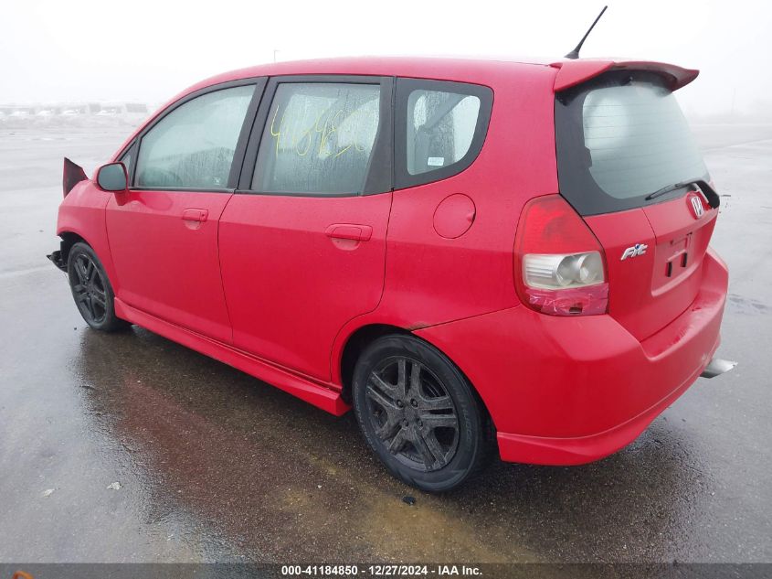 2007 Honda Fit Sport VIN: JHMGD37607S052689 Lot: 41184850