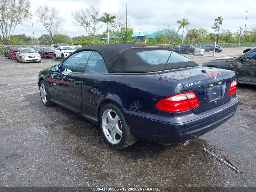 2003 Mercedes-Benz Clk 430 VIN: WDBLK70G43T139661 Lot: 41185585