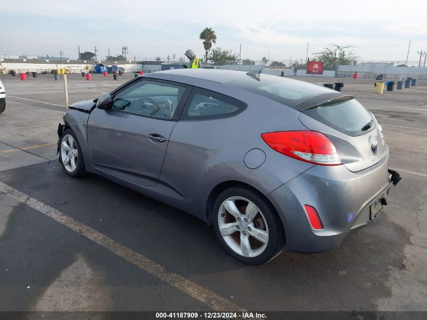 2013 Hyundai Veloster Base W/Black VIN: KMHTC6AD6DU179034 Lot: 41187909