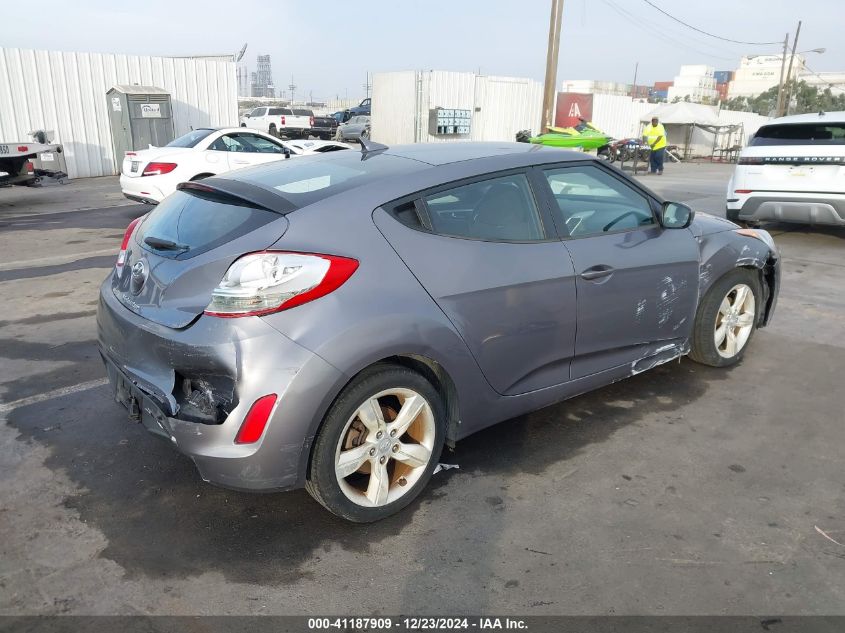 2013 Hyundai Veloster Base W/Black VIN: KMHTC6AD6DU179034 Lot: 41187909