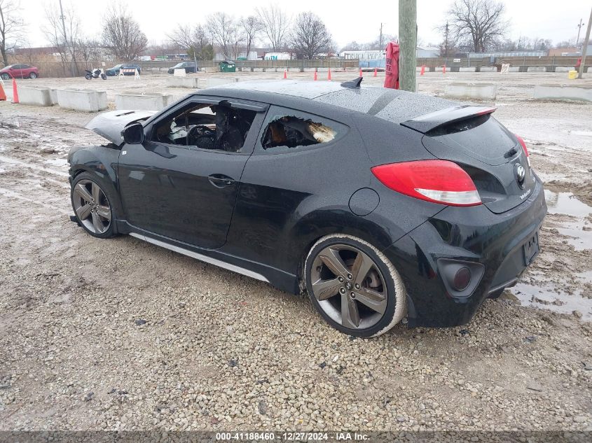 2013 Hyundai Veloster Turbo W/Blue VIN: KMHTC6AE3DU176519 Lot: 41188460