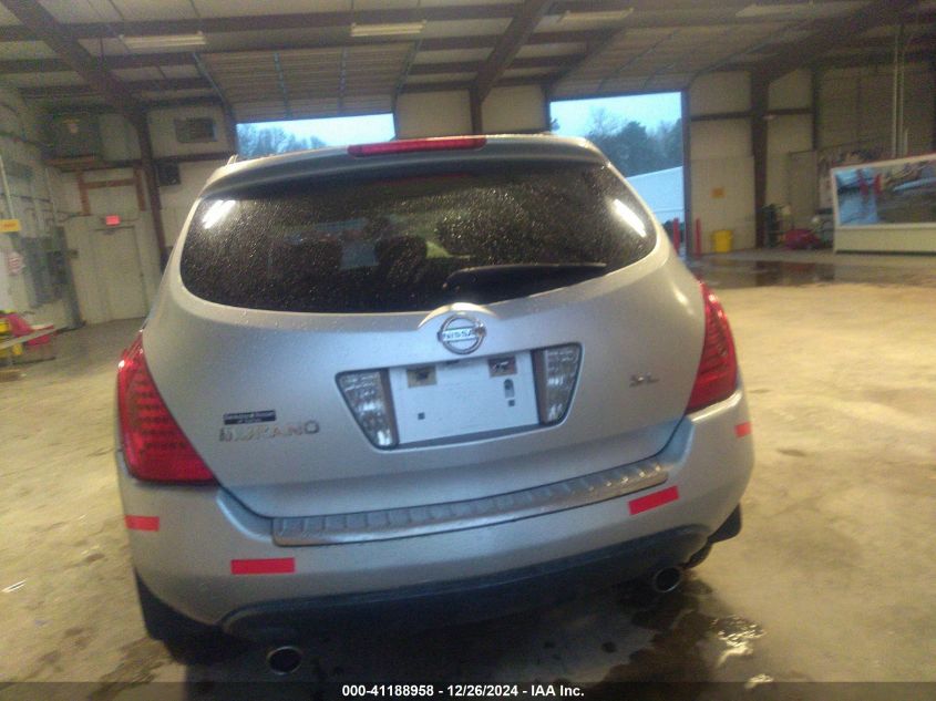 2006 Nissan Murano Sl VIN: JN8AZ08T66W406626 Lot: 41188958