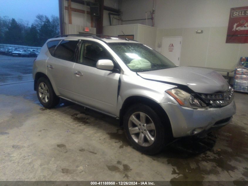 2006 Nissan Murano Sl VIN: JN8AZ08T66W406626 Lot: 41188958