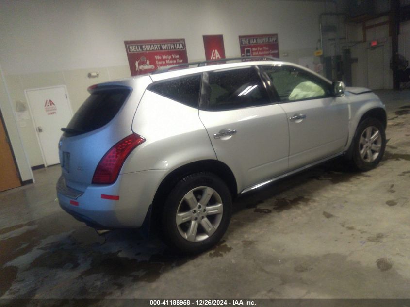 2006 Nissan Murano Sl VIN: JN8AZ08T66W406626 Lot: 41188958