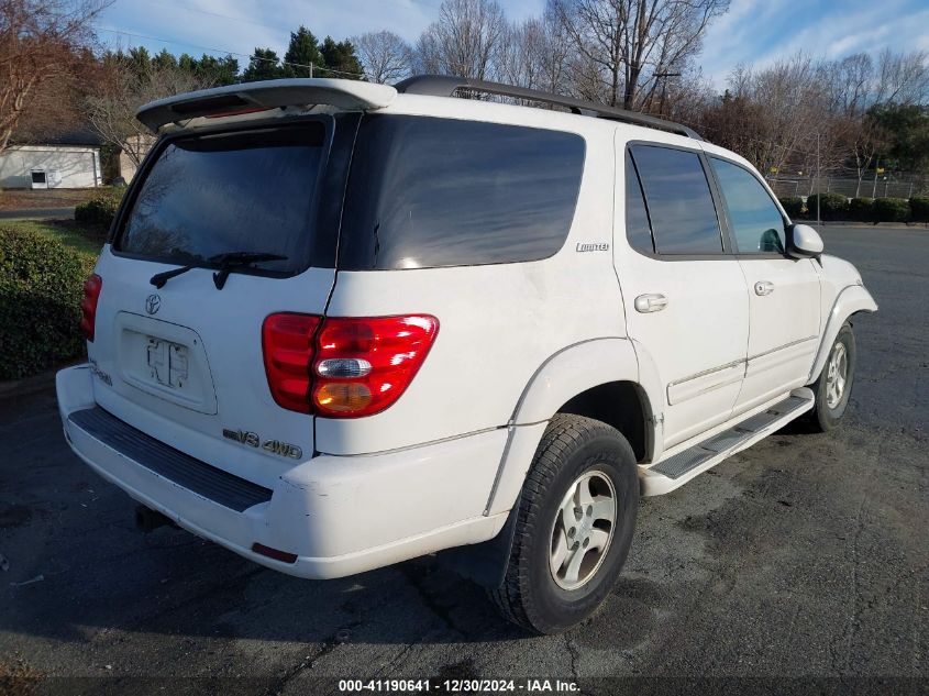 2002 Toyota Sequoia Limited V8 VIN: 5TDBT48A02S128999 Lot: 41190641