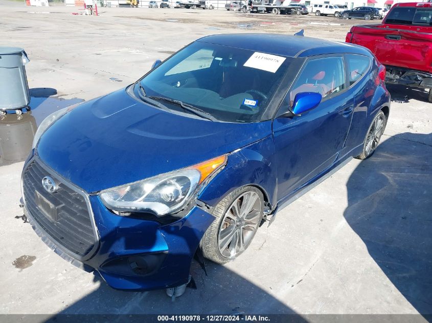 2016 Hyundai Veloster Turbo R-Spec VIN: KMHTC6AE1GU281967 Lot: 41190978