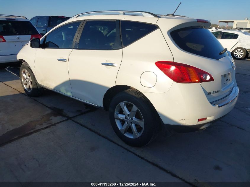 2009 Nissan Murano Sl VIN: JN8AZ18UX9W100239 Lot: 41193269