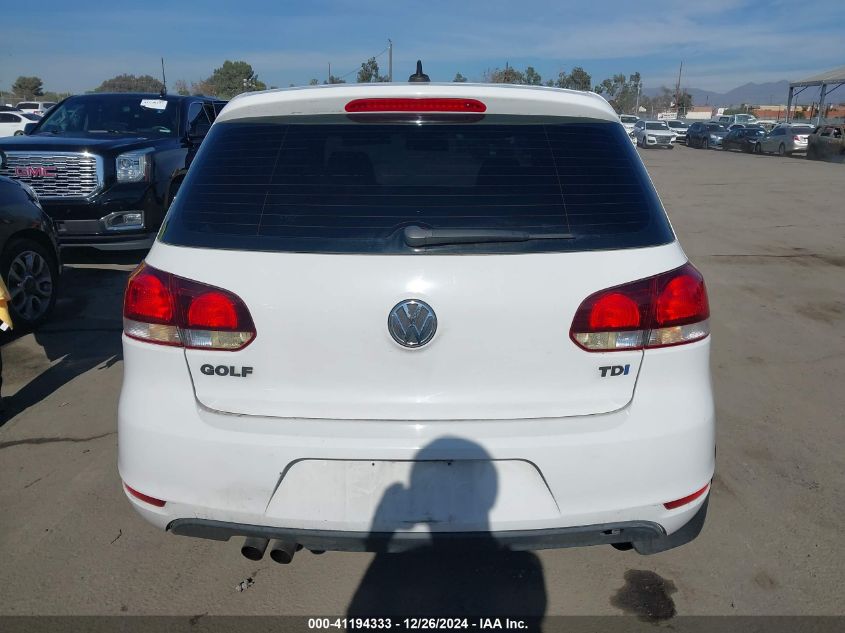 2013 Volkswagen Golf 2.0L Tdi 4-Door VIN: WVWDM7AJ6DW127196 Lot: 41194333