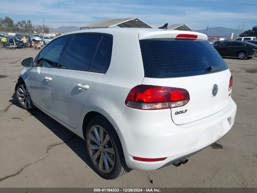 2013 Volkswagen Golf 2.0L Tdi 4-Door VIN: WVWDM7AJ6DW127196 Lot: 41194333