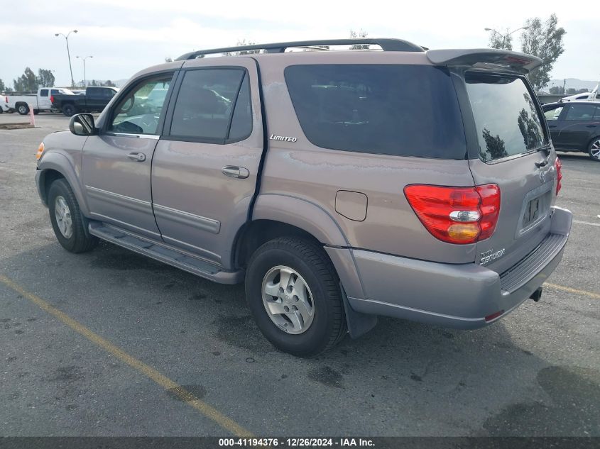 2002 Toyota Sequoia Limited V8 VIN: 5TDZT38A62S096410 Lot: 41194376