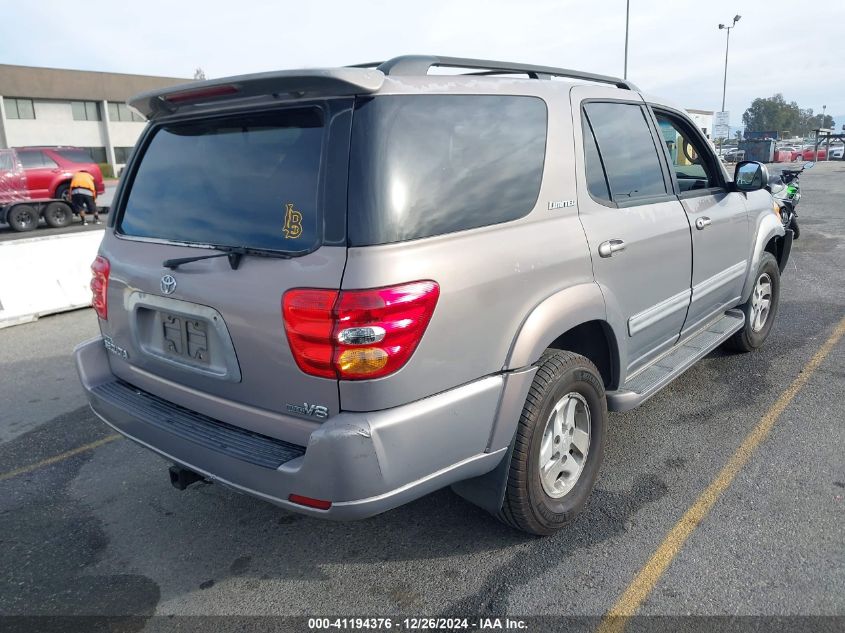 2002 Toyota Sequoia Limited V8 VIN: 5TDZT38A62S096410 Lot: 41194376