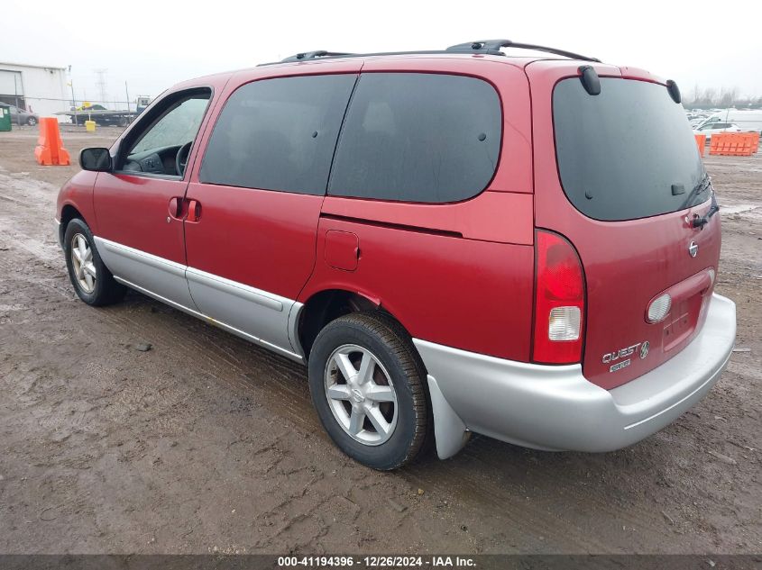 2002 Nissan Quest Gle VIN: 4N2ZN17T42D806155 Lot: 41194396