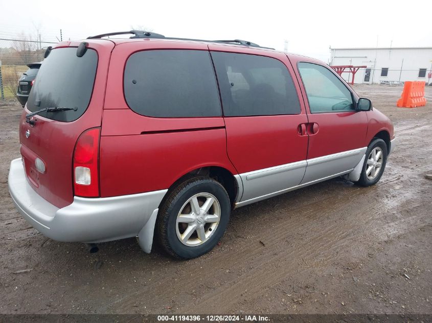 2002 Nissan Quest Gle VIN: 4N2ZN17T42D806155 Lot: 41194396