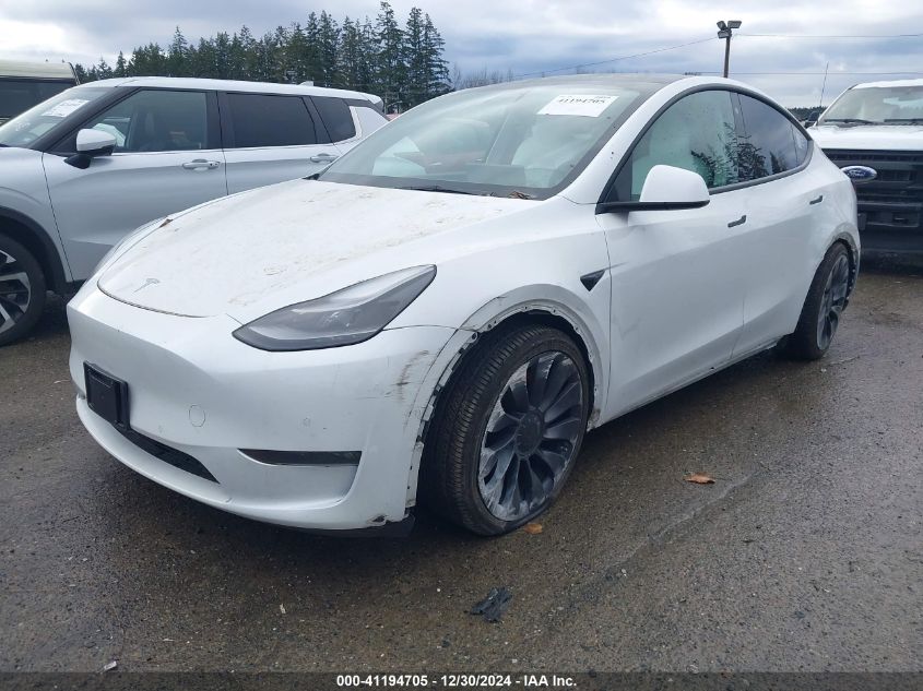 2021 Tesla Model Y Performance Dual Motor All-Wheel Drive VIN: 5YJYGDEF0MF182809 Lot: 41194705