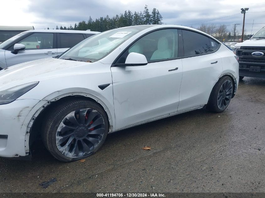 2021 Tesla Model Y Performance Dual Motor All-Wheel Drive VIN: 5YJYGDEF0MF182809 Lot: 41194705