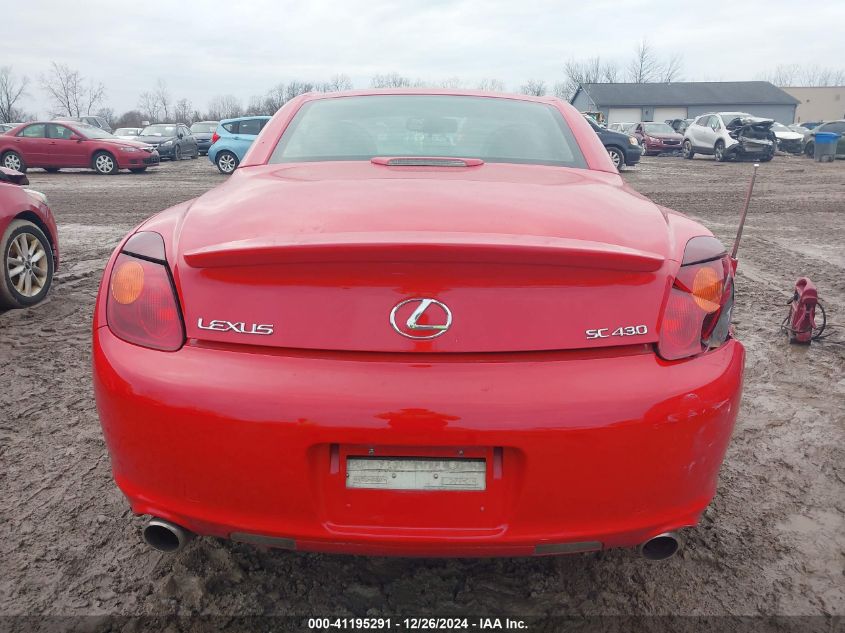 2002 Lexus Sc 430 VIN: JTHFN48YX20006371 Lot: 41195291