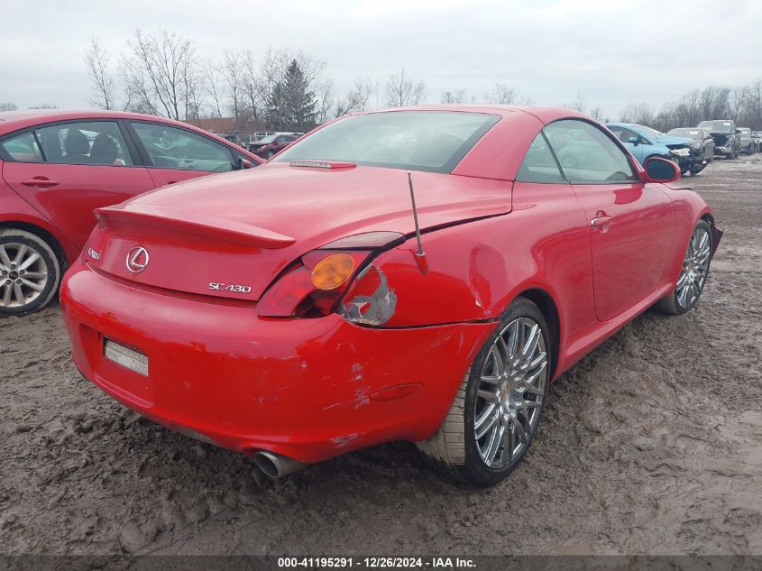 2002 Lexus Sc 430 VIN: JTHFN48YX20006371 Lot: 41195291