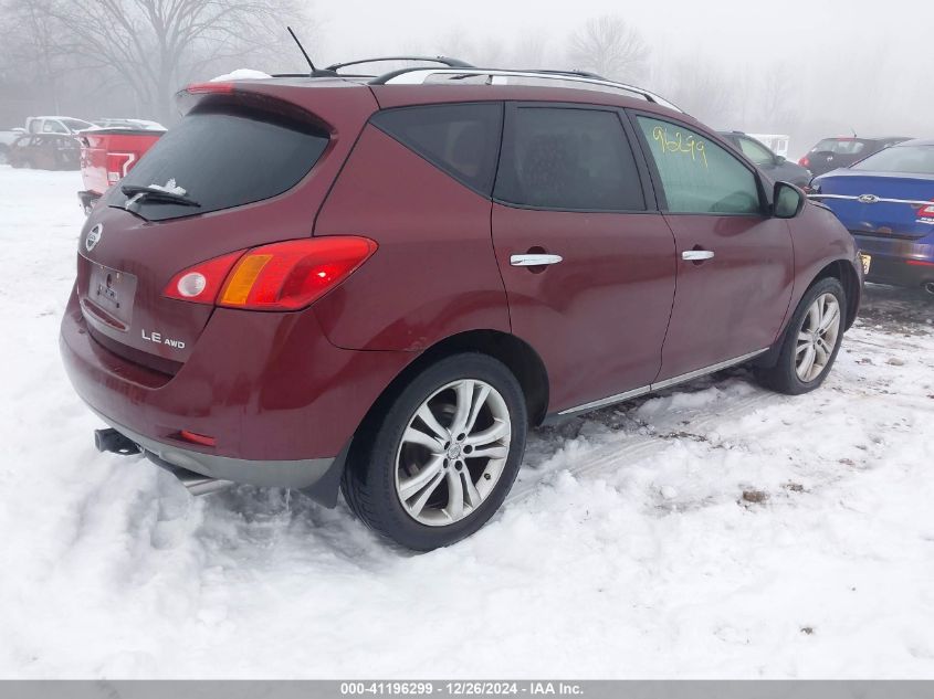 2009 Nissan Murano Le VIN: JN8AZ18W79W141932 Lot: 41196299