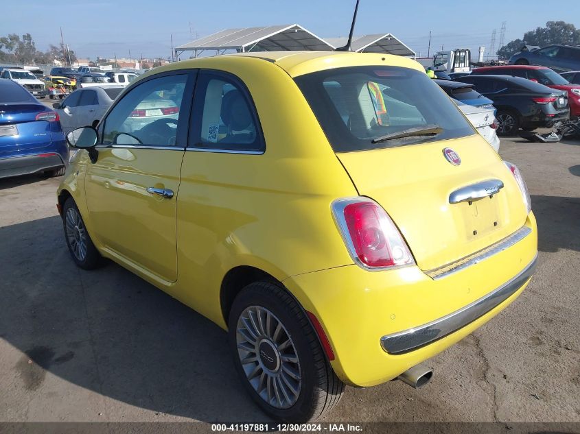 2012 Fiat 500 Lounge VIN: 3C3CFFCR4CT104074 Lot: 41197881