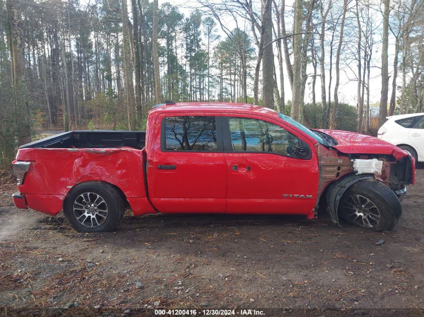 2022 Nissan Titan Sv 4X2 VIN: 1N6AA1EE2NN104721 Lot: 41200416