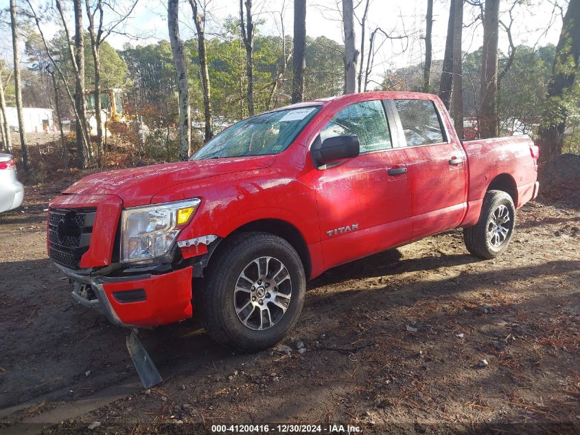 2022 Nissan Titan Sv 4X2 VIN: 1N6AA1EE2NN104721 Lot: 41200416