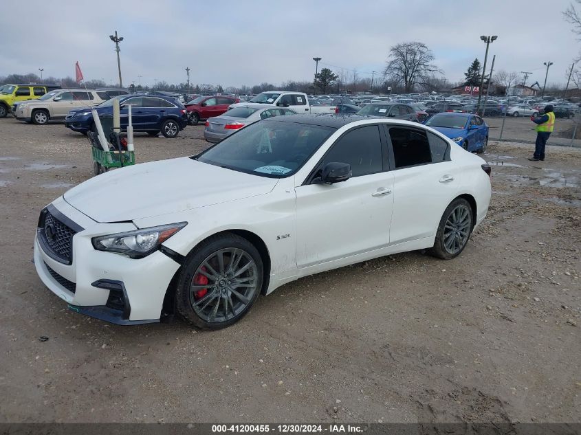 2018 Infiniti Q50 3.0T Red Sport 400 VIN: JN1FV7ARXJM481860 Lot: 41200455