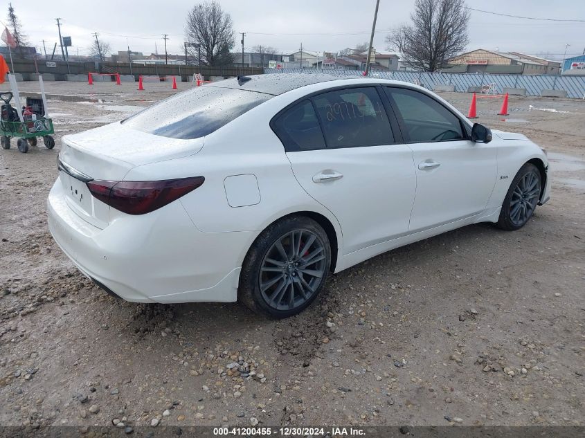 2018 Infiniti Q50 3.0T Red Sport 400 VIN: JN1FV7ARXJM481860 Lot: 41200455