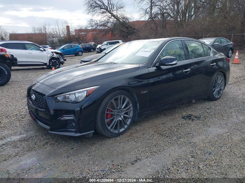 2018 Infiniti Q50 3.0T Red Sport 400 VIN: JN1FV7AR9JM481106 Lot: 41200694