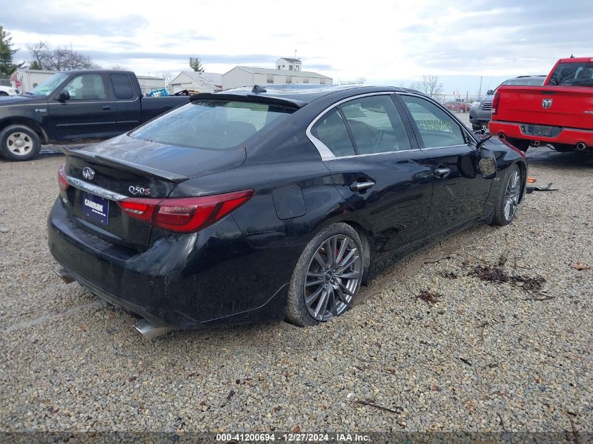 2018 Infiniti Q50 3.0T Red Sport 400 VIN: JN1FV7AR9JM481106 Lot: 41200694