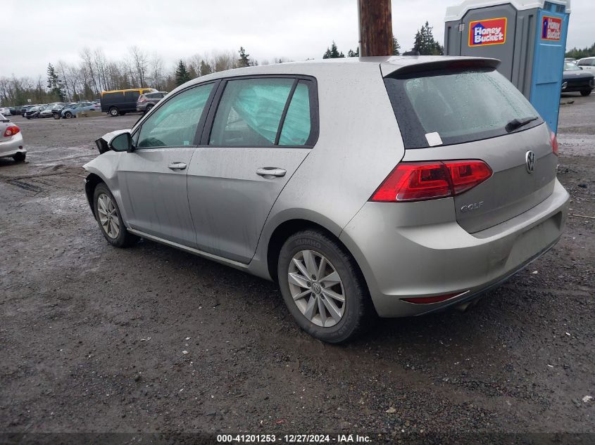 2015 Volkswagen Golf Tsi S 4-Door VIN: 3VW217AU4FM047731 Lot: 41201253