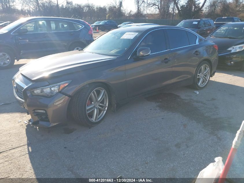 2014 Infiniti Q50 Hybrid Sport VIN: JN1AV7AR3EM700237 Lot: 41201663