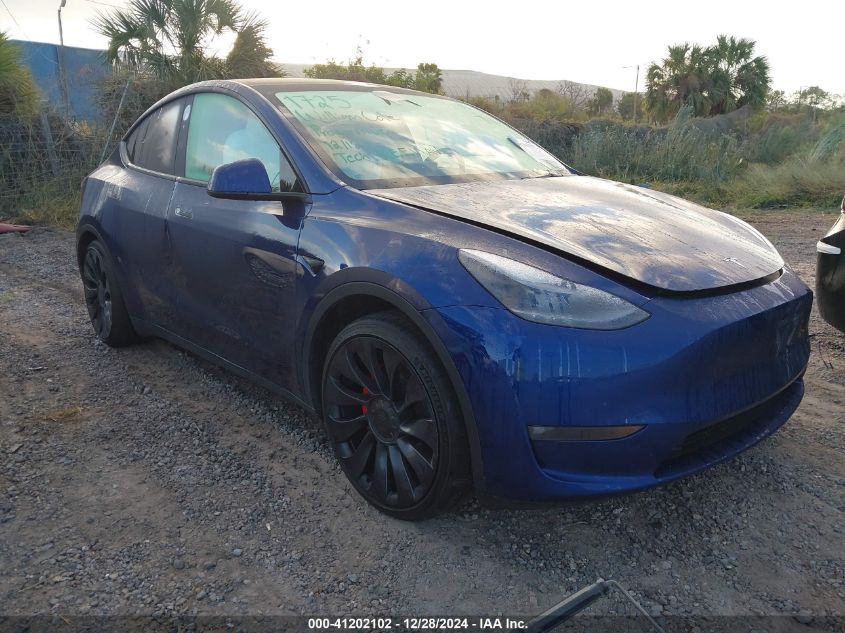 2023 Tesla Model Y Performance Dual Motor All-Wheel Drive VIN: 7SAYGDEF0PF795858 Lot: 41202102