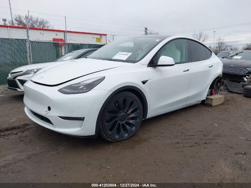 2022 Tesla Model Y Performance Dual Motor All-Wheel Drive VIN: 7SAYGDEF7NF367203 Lot: 41203804