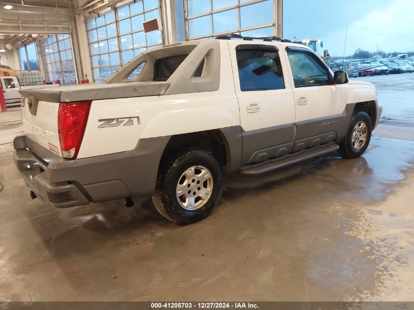 2002 Chevrolet Avalanche 1500 VIN: 3GNEK13T12G155058 Lot: 41205703