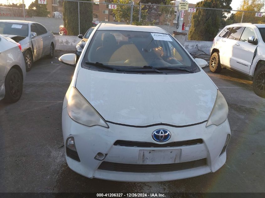 2012 Toyota Prius C Two VIN: JTDKDTB38C1026978 Lot: 41206327