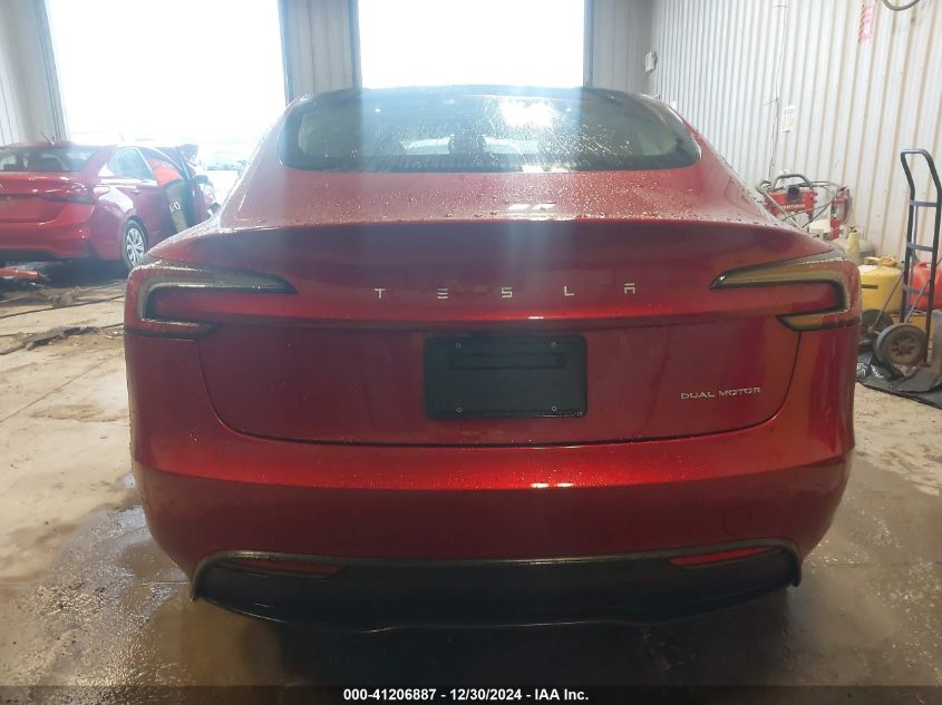 2024 Tesla Model 3 Long Range Dual Motor All-Wheel Drive VIN: 5YJ3E1EB4RF766231 Lot: 41206887