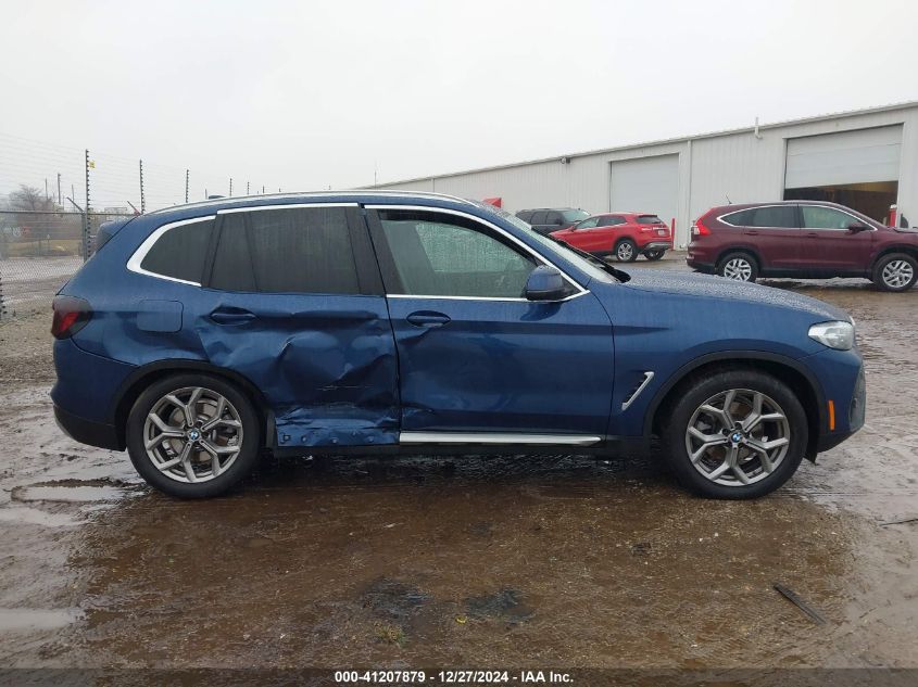 2022 BMW X3 xDrive30I VIN: 5UX53DP04N9K41846 Lot: 41207879