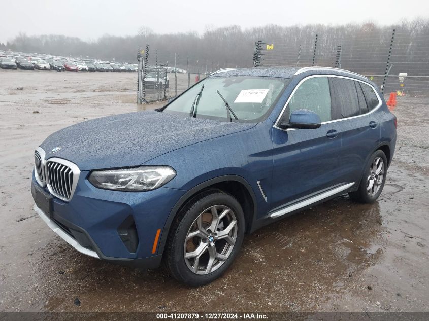 2022 BMW X3 xDrive30I VIN: 5UX53DP04N9K41846 Lot: 41207879