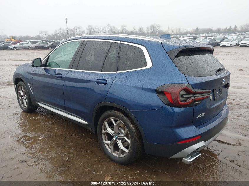 2022 BMW X3 xDrive30I VIN: 5UX53DP04N9K41846 Lot: 41207879