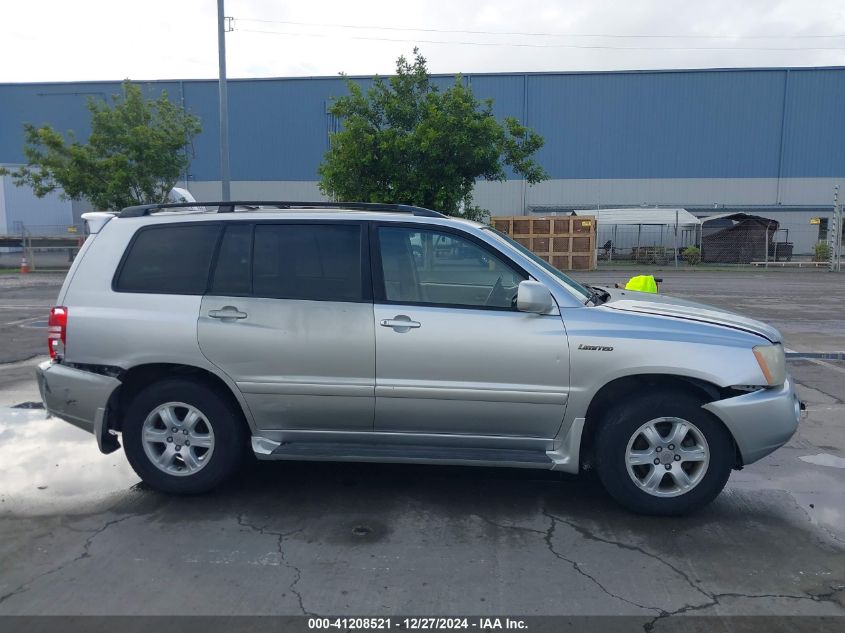 2002 Toyota Highlander Limited VIN: JTEHF21A020049346 Lot: 41208521