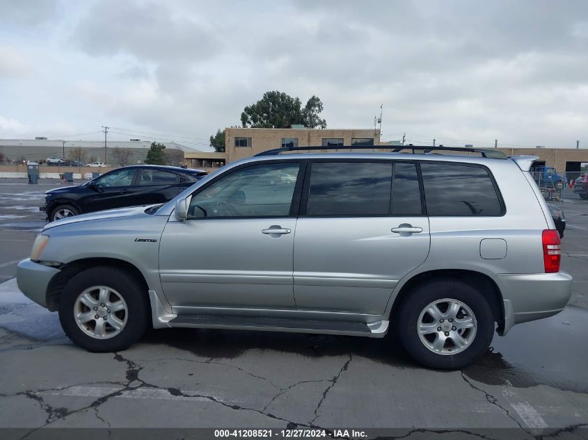 2002 Toyota Highlander Limited VIN: JTEHF21A020049346 Lot: 41208521