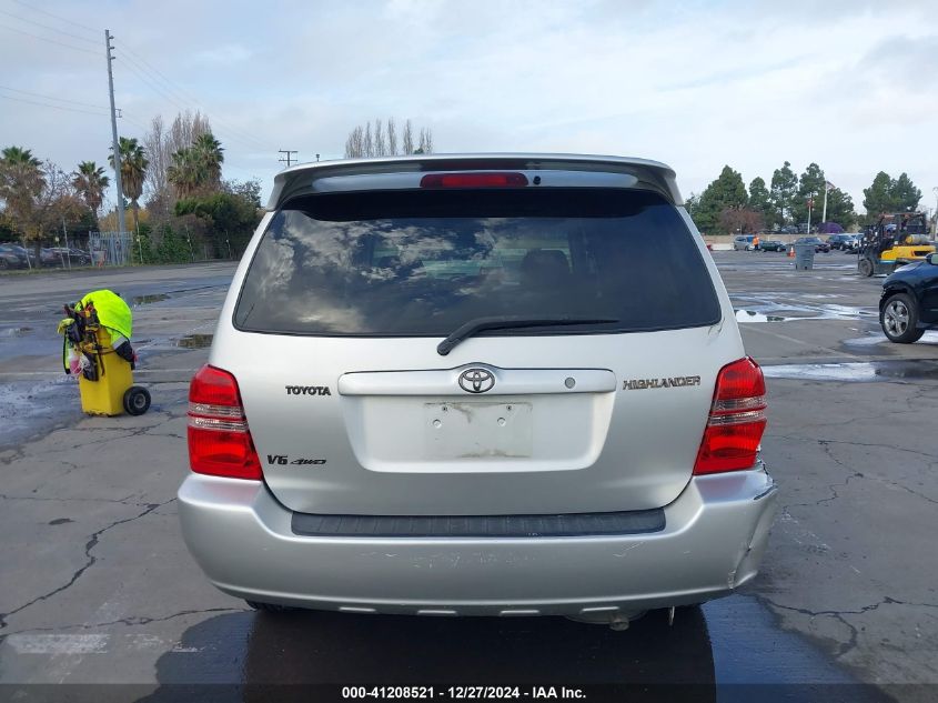 2002 Toyota Highlander Limited VIN: JTEHF21A020049346 Lot: 41208521