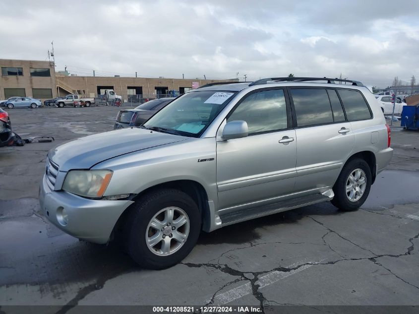 2002 Toyota Highlander Limited VIN: JTEHF21A020049346 Lot: 41208521