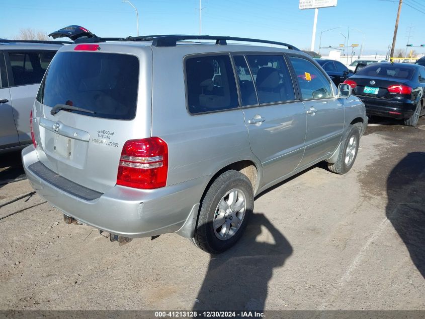 2001 Toyota Highlander V6 VIN: JTEHF21A310032037 Lot: 41213128