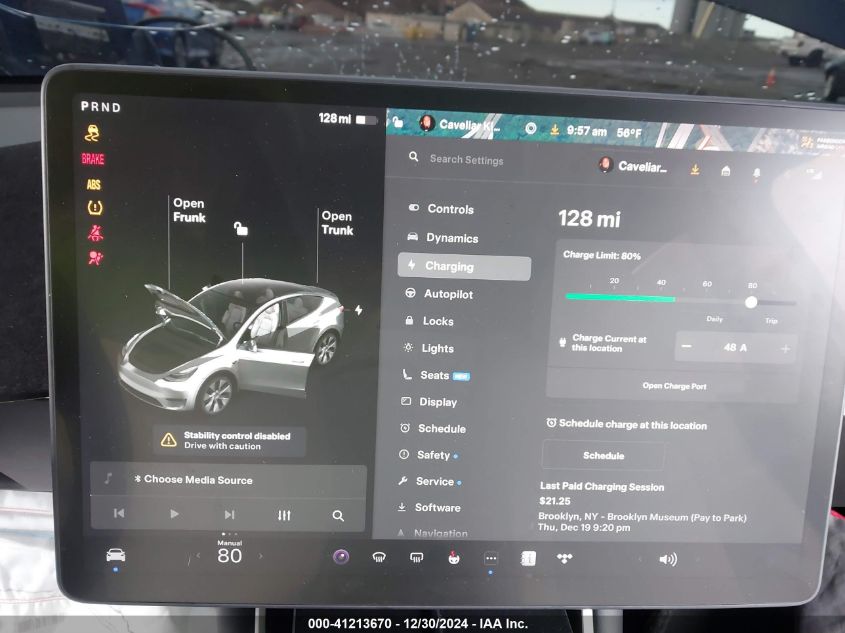 2021 Tesla Model Y VIN: 5YJYGDEEXMF121281 Lot: 41213670